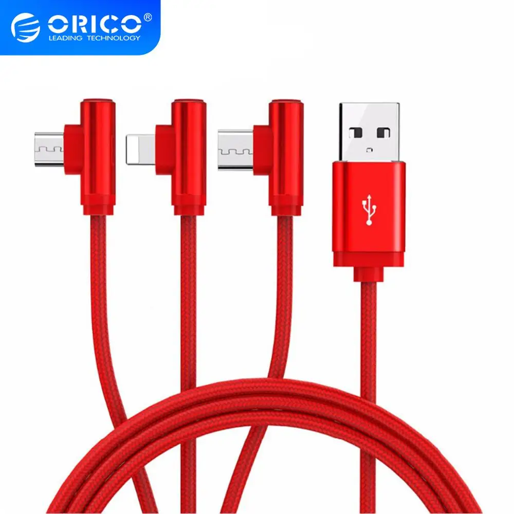 ORICO 3 в 1 USB кабель для Мобильный телефон Micro Type C зарядный iPhone Samsung 6X7 8 10 xiaomi