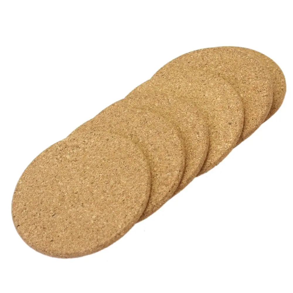 6 шт./лот круглая пробковая подставка термостойкая под чашки настольные салфетки