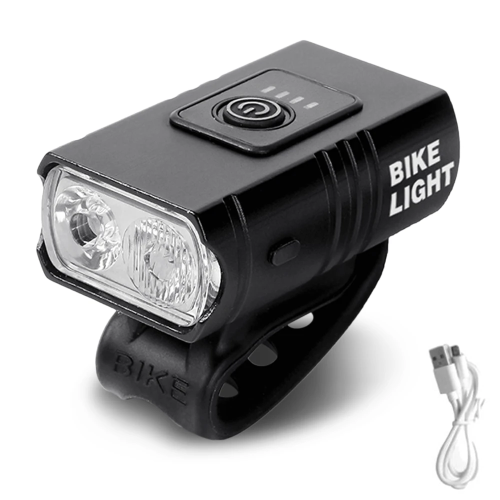 

USB Rechargeable Bicycle Light Power Display Mountain Road Bike Front Lamp Waterproof Cycling LED Headlight Cycling Equipment