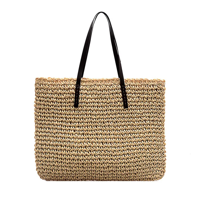 

Fashion Straw Woven Handbag Summer Travel Beach Shoulder Bags For Women Casual Female Large Capacity Totes