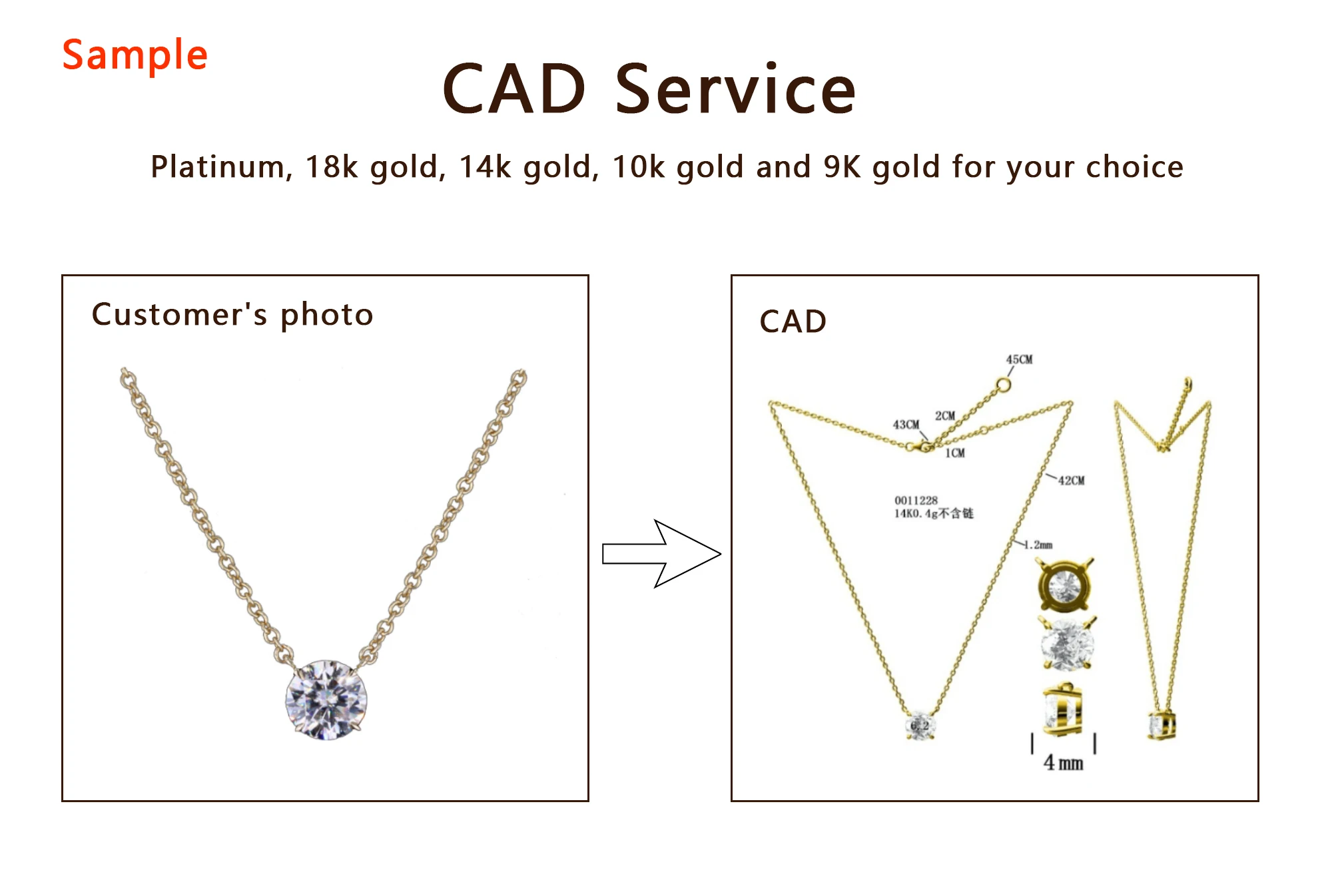 CAD Fee For Customized Jewelry