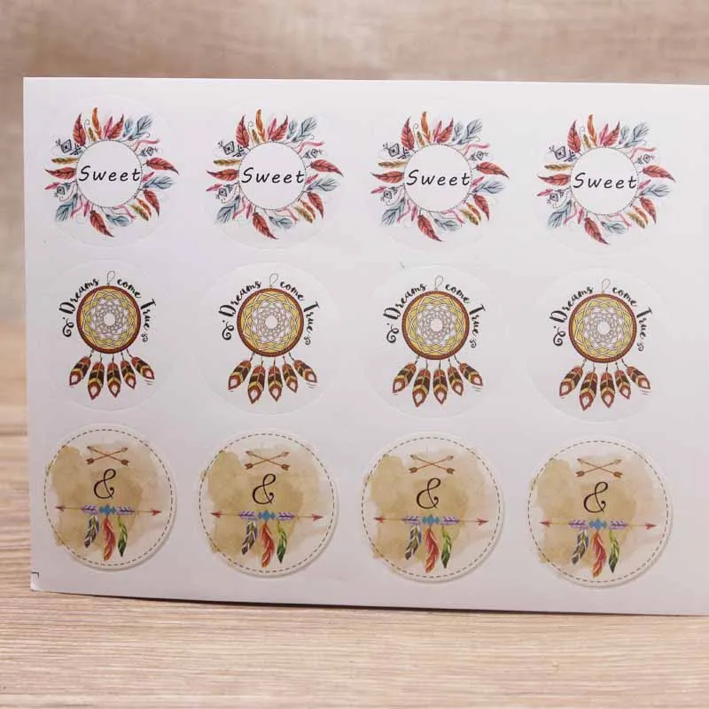 label as pic 100 шт. новые рождественские подарки этикетки DIy цветочный узор спасибо клейкая наклейка этикетки ручной работы этикетки для хлебобулочных изделий - Цвет: label as pic