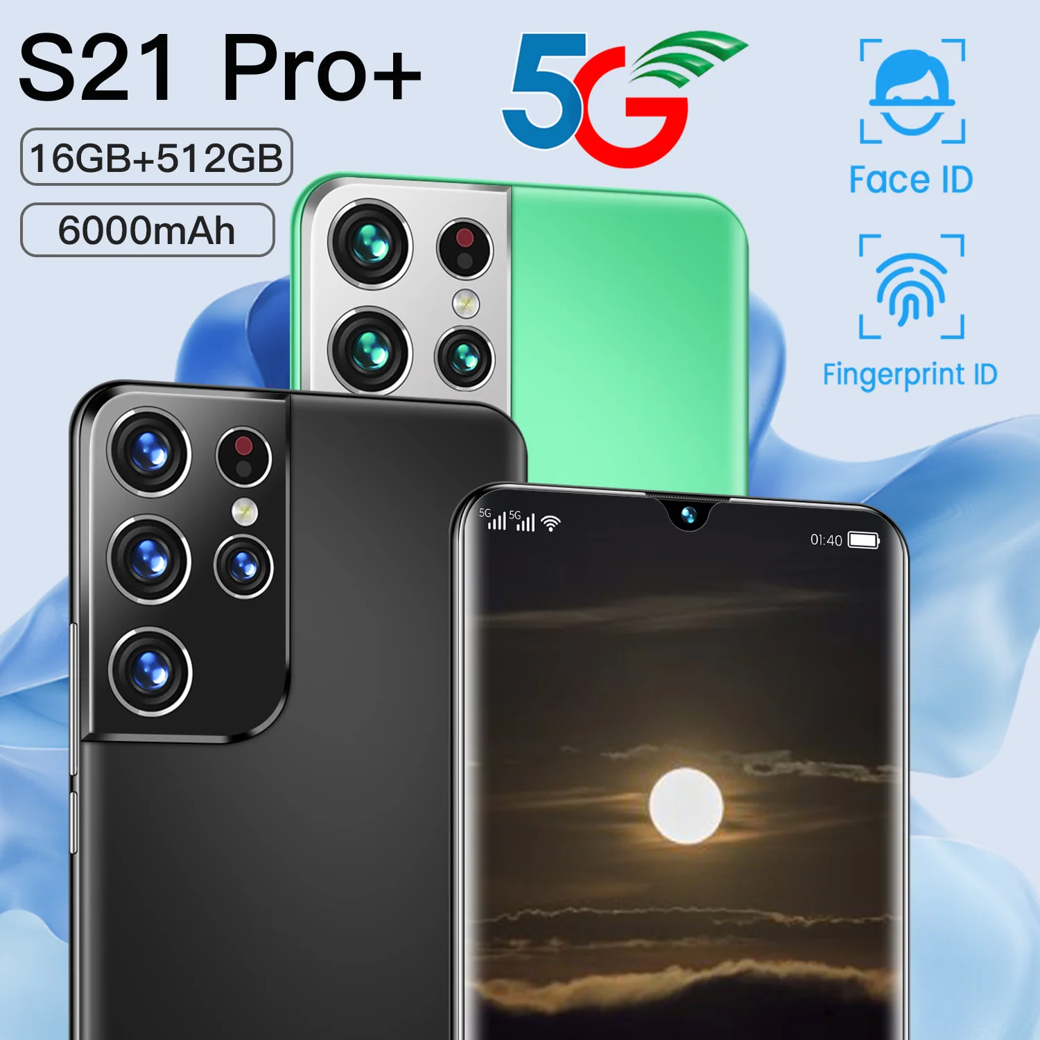 

New S21 Pro Samsang 16GB 512GB 32MP 64MP Global Version Smartphone Face ID 6800mAh Battery Snapdragon 888 Mobile Phone 6.7 Inch
