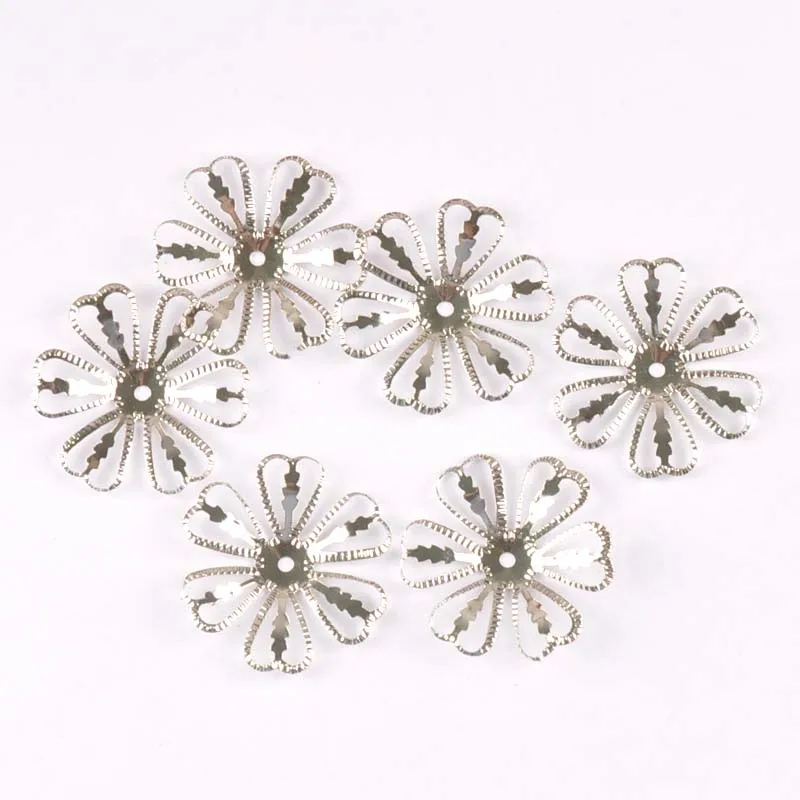 Серебряное Золото Тон Цветок соединители филигранные Обертывания DIY ювелирных