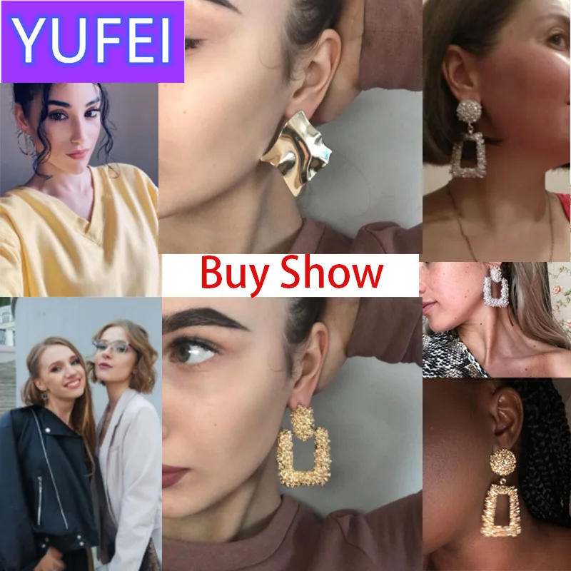 

Fashion Statement Earrings 2019 Big Geometric Round Earrings For Women Hanging Dangle Earrings Drop Earing Modern Female Jewelry