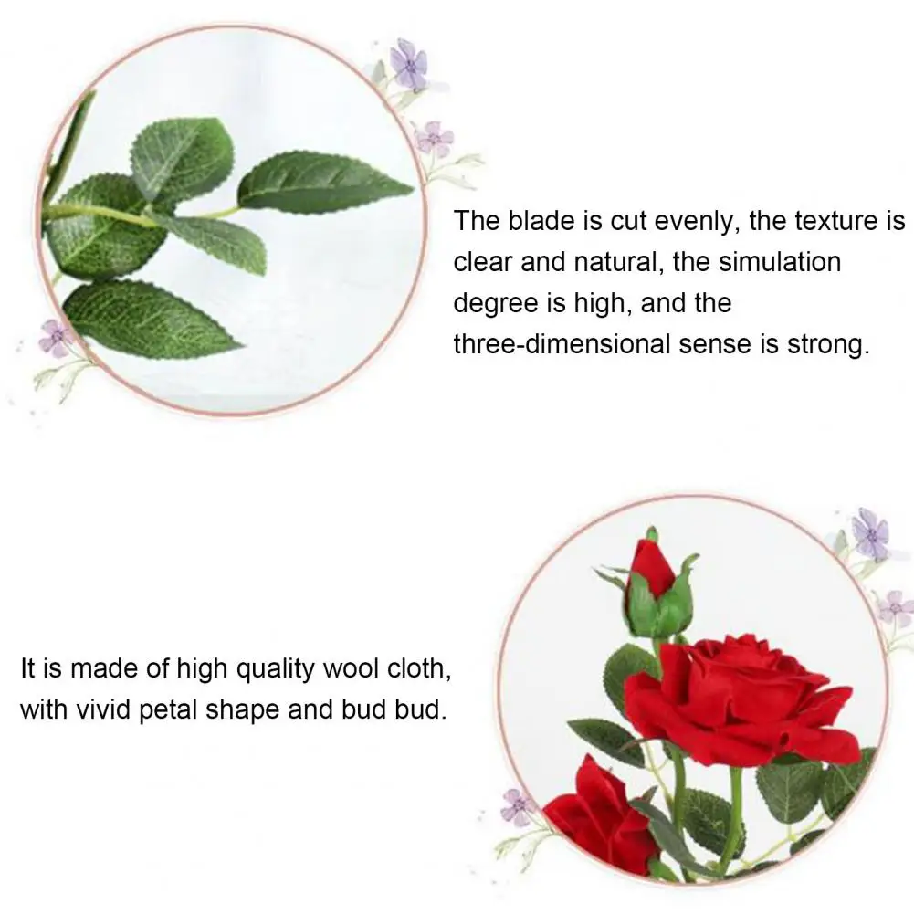 

50% HOT SALE 1 Set Artificial Potted Plant Cut Evenly Clear Texture Plastic Table Decor Simulation Rose Flower for Party