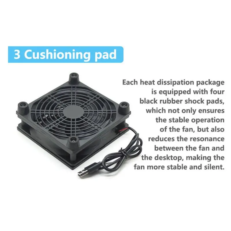 

9cm/12cm Cooling Fan DC 5V USB Power Supply Quiet Fan for Router TV Set-Top Box