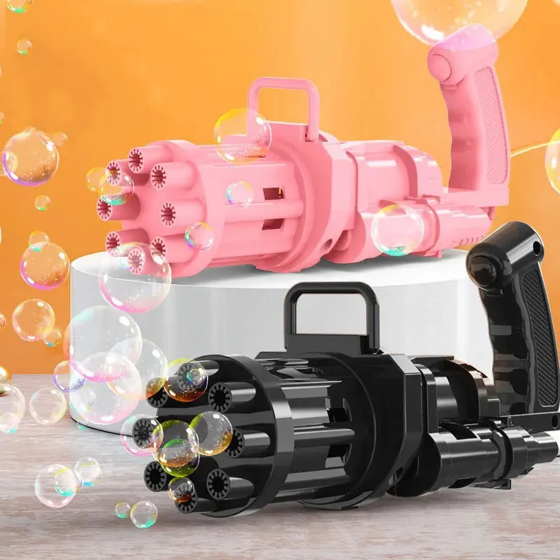 

2021 Kids Gatling Bubble Gun Toys Summer Soap Water Bubble Machine Outdoor Electric Bubble Machine Children Gift Toy