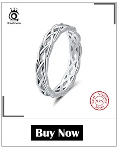 ORSA JEWELS Настоящее 925 пробы серебряные женские кольца AAA Блестящий кубический циркон паве установка женские ювелирные изделия для вечеринки SR54