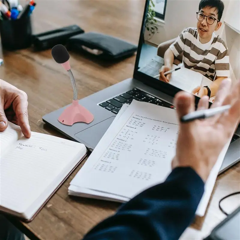 

1Pc USB Recording Live Streaming Mic Computer Gaming Meeting Microphone Pink