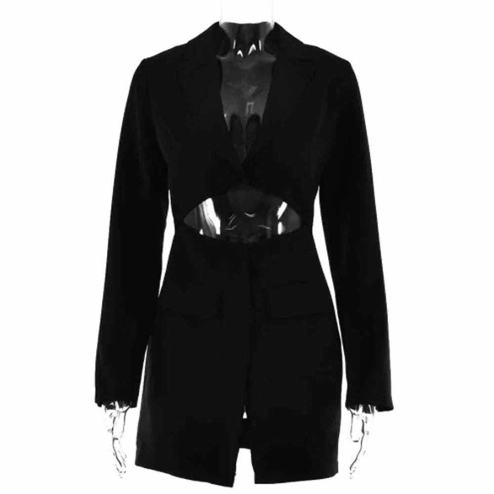 

Cultiseed Women Sexy Turn Down Collar Strapelss Hollow Waist Fake 2pcs Dresses Female New Elegant Blazer Suits Pencil Gowns