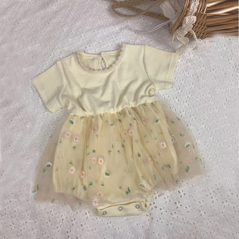 Детский комбинезон пачка с длинным рукавом кружевом|Ромперы| |