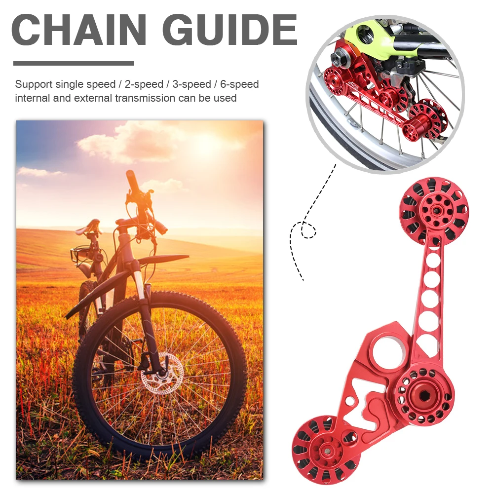 

Bicycle Single Chain Tensioner Aluminum MTB Folding Bike Chain Stabilizer Easily Installation Personal Bicycle Parts