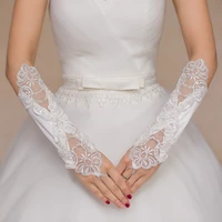 women bridal long gloves fingerless satin glitter sequins solid color elbow length mittens hook finger gloves