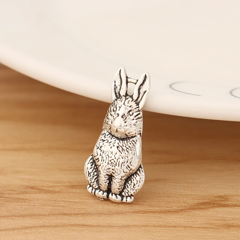 

20 Pieces Tibetan Silver Rabbit Hare Charms Pendants for DIY Necklace Bracelet Jewellery Making Accessories 25x12mm
