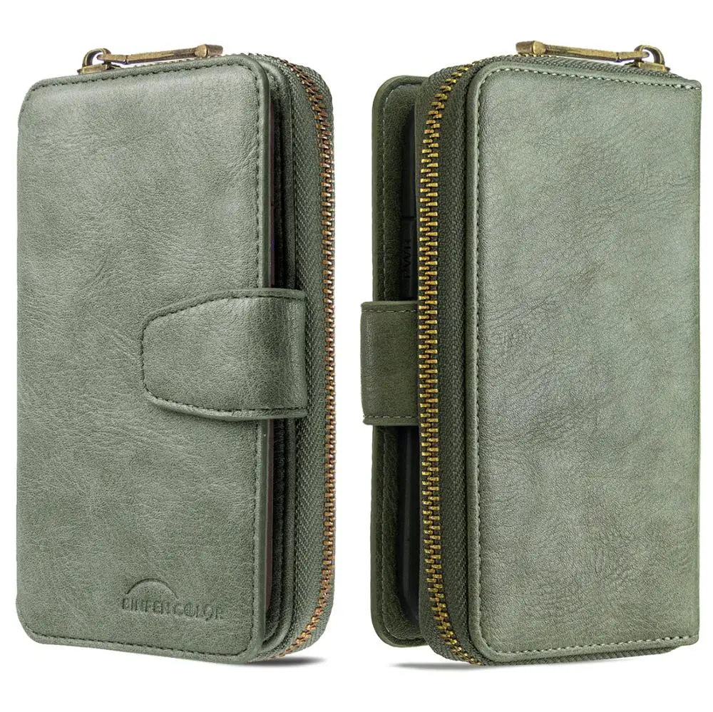 

Multi Card Slots Phone Case For iPhone 11 Luxury Zipper Wallet Bag For Apple iPhone11 Plus Cover Business Pocket Skins Capinhas
