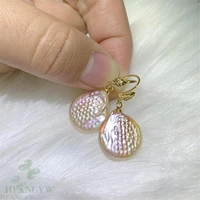 16 17mm multi color baroque pearl earring gold ear drop hook natural jewelry classic