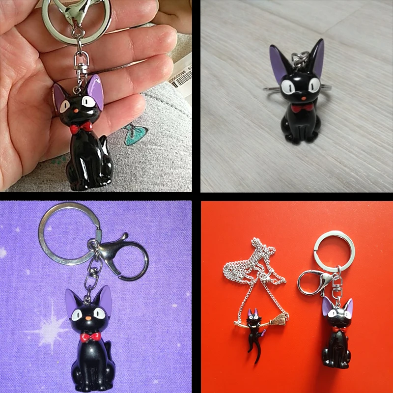 

Anime Kiki's Delivery Service Keychain Cartoon Cute Black Cat JiJi Keyring Hanging Pendant Car Key Chain Jewelry Gift