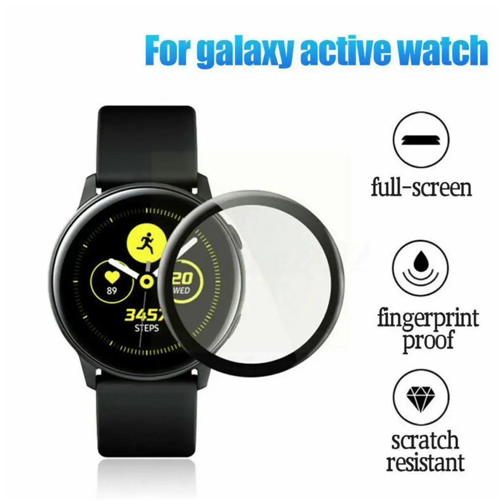 

3D Full Edge Fibre Glass Protective Film Cover For Samsung 40mm Watch Active Protector 44mm Screen Galaxy 2 Active2 V5Q2