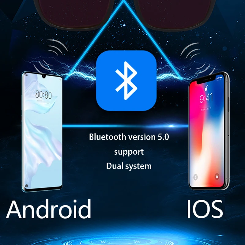 Очки ночного видения спортивные Умные Bluetooth наушники с костной проводимостью