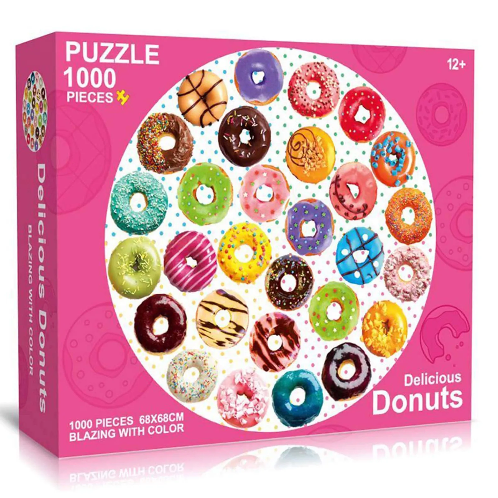 

1000 Pieces Paper Jigsaw Puzzle National Flags Delicious Donuts Pattern Educational Decompression Toy Gift For Adults Children