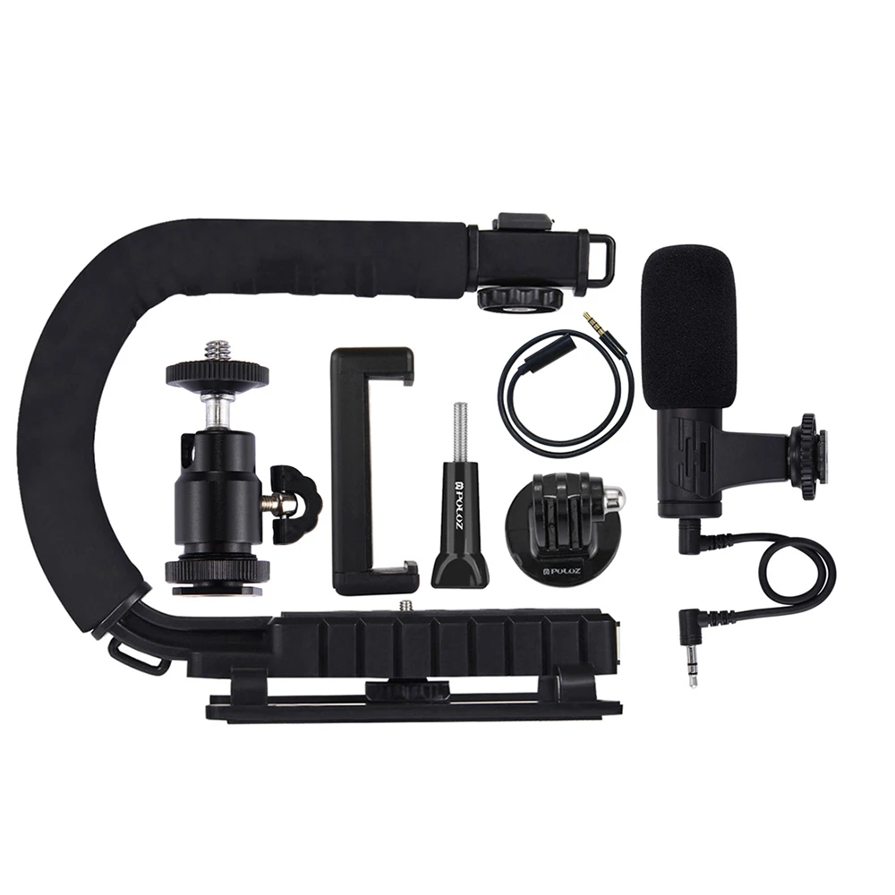 U/C портативная видеокамера со стабилизатором и микрофоном комплект штативом для