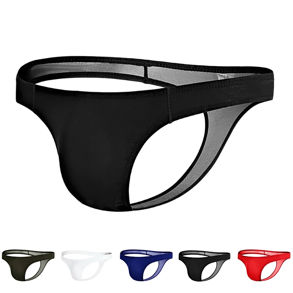 

Sexy Milk Silk Briefs Men's Sexy Briefs Underwear Solid Color Convex Breathable Triangle Briefs Трусы Мужские