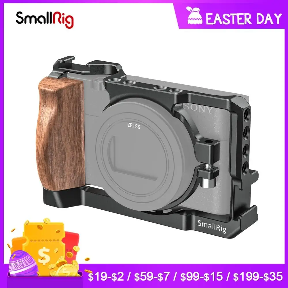 Клетка SmallRig RX100 VII для камер Sony и VI комплект видеосъемки с деревянной ручкой 1/4