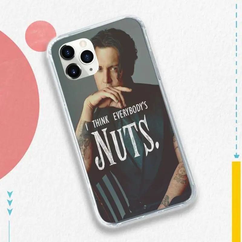 

Famous actors johnny depp Phone Case for iPhone 11 12 pro XS MAX 8 7 6 6S Plus X 5S SE 2020 XR