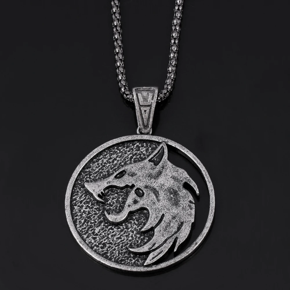 Ожерелье с подвеской волшебник для мужчин колье из металла круглым тяжелым
