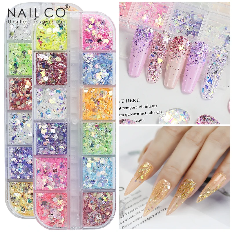 NAILCO Золотая зернистая алюминиевая фольга бумажная наклейка для ногтевого
