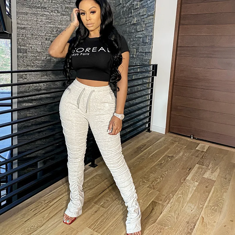 Спортивные брюки ATHVOTAR женские с высокой талией плиссированные облегающие