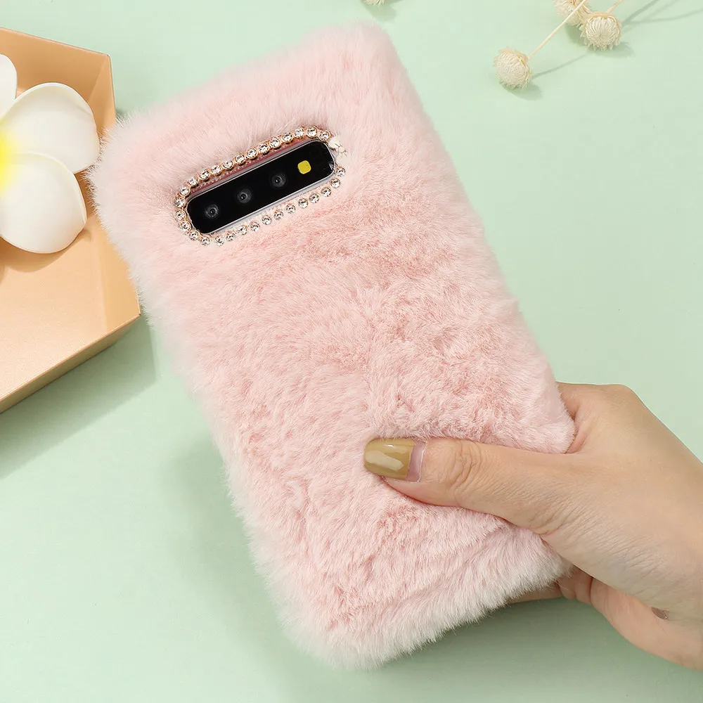 L-FADNUT Роскошный милый меховой пушистый чехол-кошелек для samsung Galaxy S10e Note 9 S9 Plus S8 Note 10 Plus 5G S7 edge мягкое кожанное покрытие