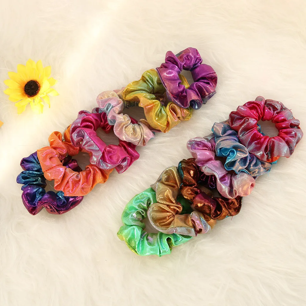 Голографические сверкающие резинки для волос блестящая цветная веревка конский