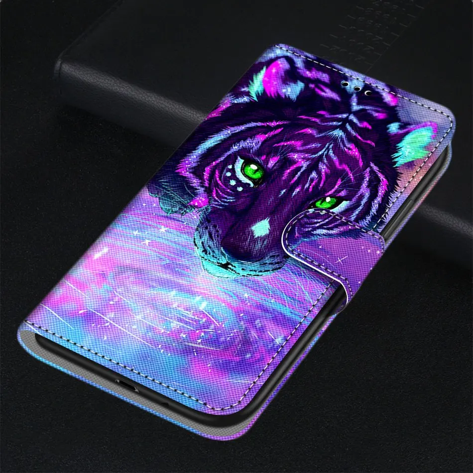 Кожаный чехол для телефона Sony Xperia 10 L2 L3 X XA XA1 XA2 Plus с кошельком котенком и львом