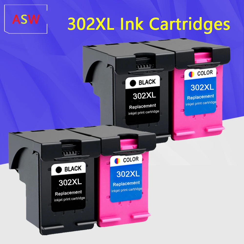 

ASW Replacement 302XL Ink Cartridge For HP 302 XL For HP302 Deskjet 2130 2135 1110 3630 3632 Officejet 3830 3834 4650 Printer