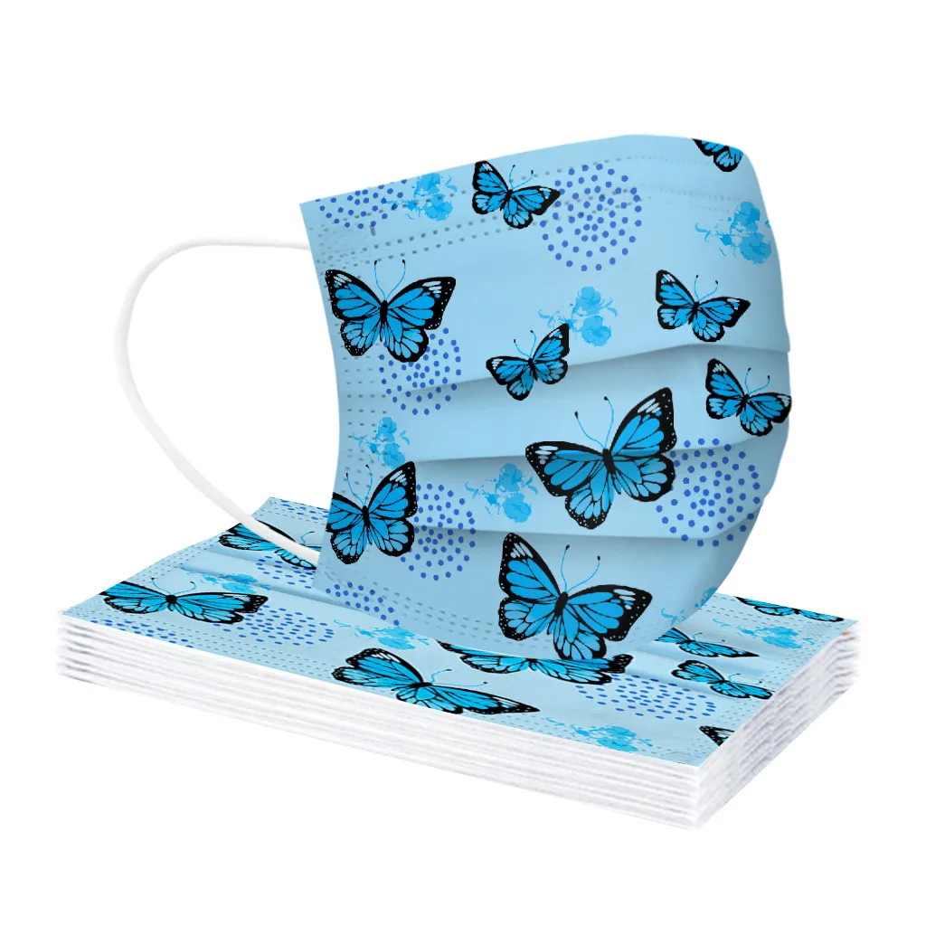 

Non-woven Disposable 50PCS Face Mask Fashion Children 3 Layer Mask Print 5 Mixed Filter Masks Face Mask Print Mouth Mascaras