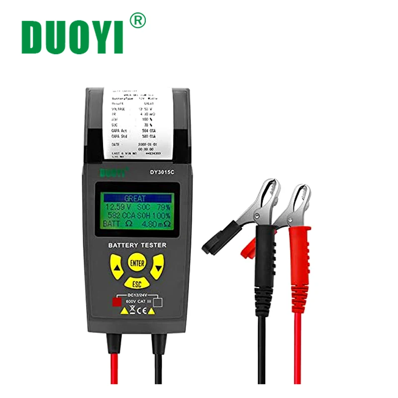 Duoyi 12 V 24 12v 車のバッテリーテスター自動車バッテリーアナライザー自動車修復試験検出 Diag ツール熱プリンタ 0 Off