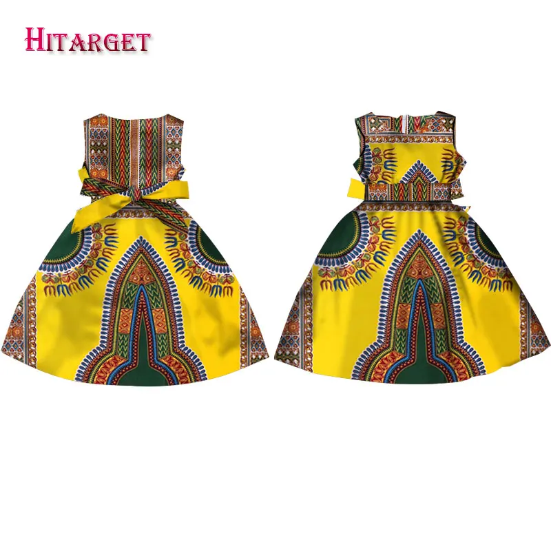 Модные африканские платья для девочек; Vestidos Kanga; одежда с принтом Дашики в африканском стиле; платье трапециевидной формы без рукавов; Java; WYT57 - Цвет: 13