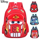 Детский рюкзак Disney с рисунком Человека-паука, школьный ранец для детей дошкольного возраста, Сумка с 3D рисунком машины для мальчиков и девочек