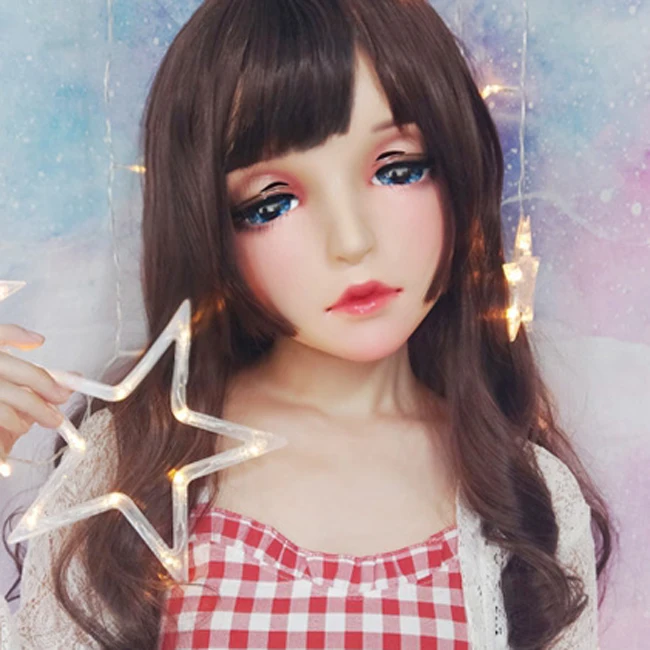 Mo-02) Женская милая девушка Смола половина головы кигуруми BJD глаза кроссдресс в стиле японского аниме маска Лолиты с глазами и париком