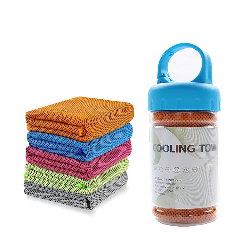 Спортивное Полотенце из микрофибры с бутылкой быстрое охлаждение полотенце для