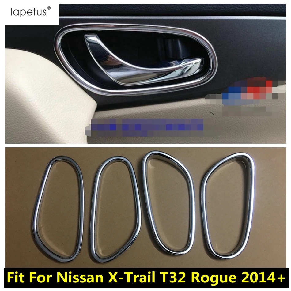 

Lapetus Accessories Fit For Nissan X-Trail T32 Rogue 2014 - 2020 Inner Chrome Car Door Pull Knob Handle Bowl Molding Cover Trim
