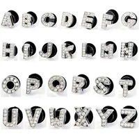 26pcslot letter number wrist strap diy shoe charms for croc charms fits clog sandals decoration crystal diamond girl gifts