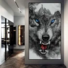 Животные холст художественные плакаты свирепый волк голова гора картины на холсте Современная картина Плакаты для домашнего декора