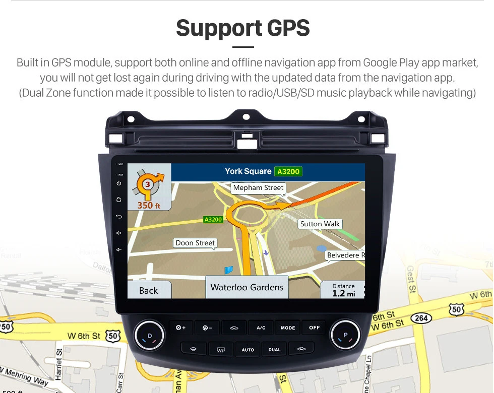 Seicane автомобильный gps-навигатор для 2003-2007 Honda Accord 7 10,1 дюймов Android 8,1 радио плеер Поддержка зеркальная ссылка OBDII DVR