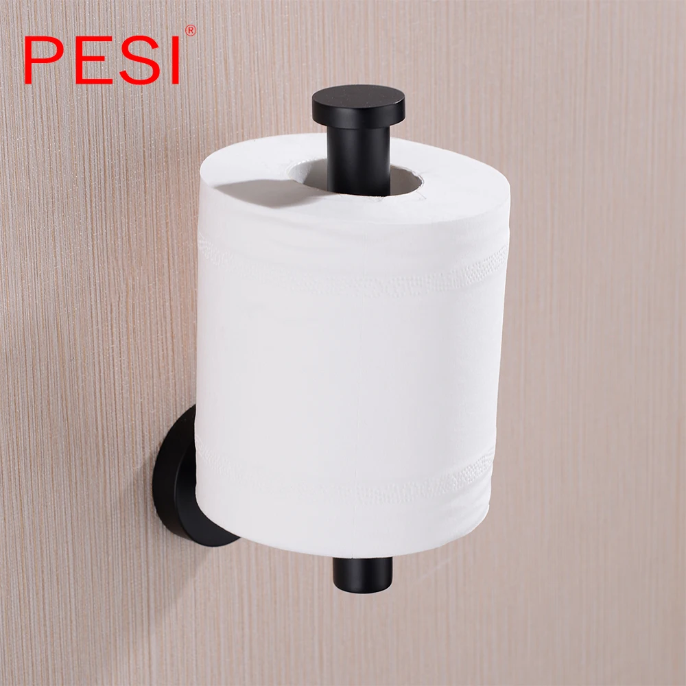toilet paper holder tissue roll holder hanger matte black bathroom accessories 304 stainless steel wall mount wc paper holder free global shipping