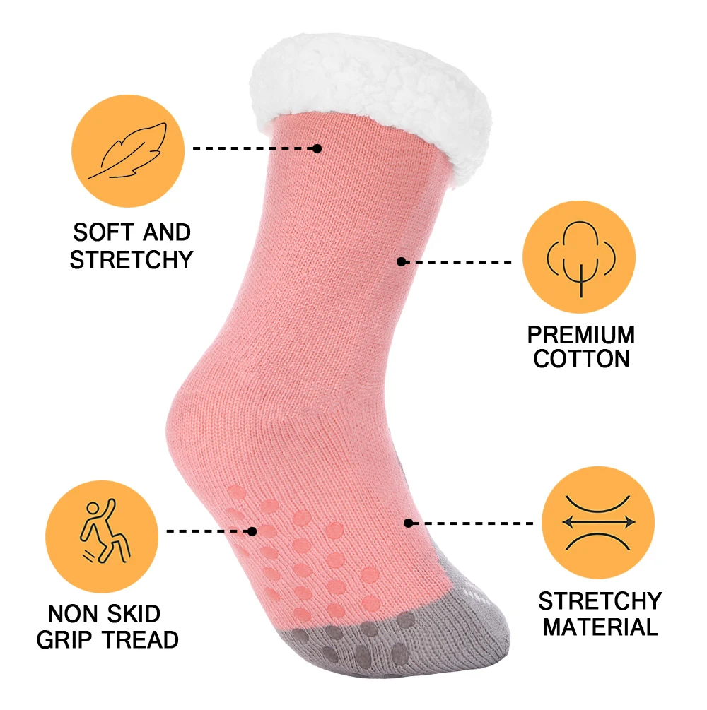 

Women's Slippers Sock Fuzzy Socks Women Warm Plush Bedroom Silicone Non-slip Soft Dog Comfy Floor Cute Female Designer Sock