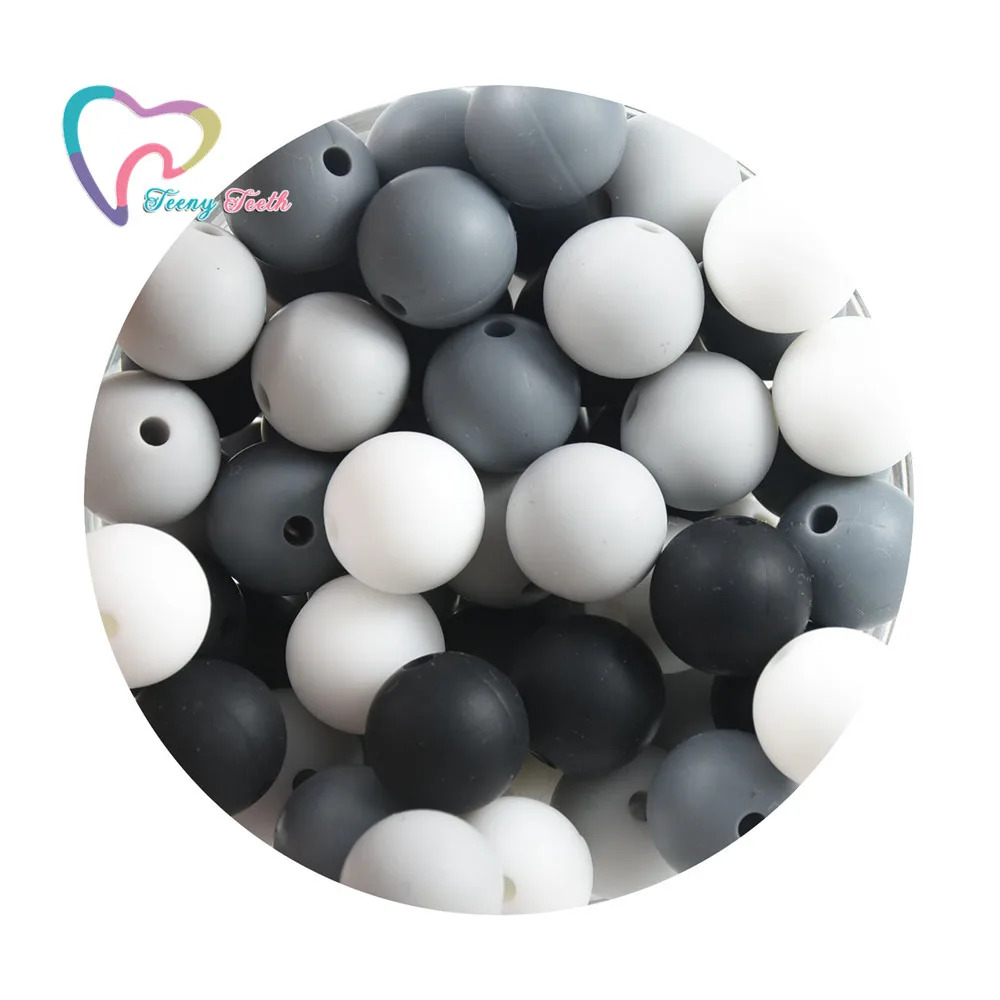 40 шт. монохромные силиконовые шарики 12 мм|Бусины| |