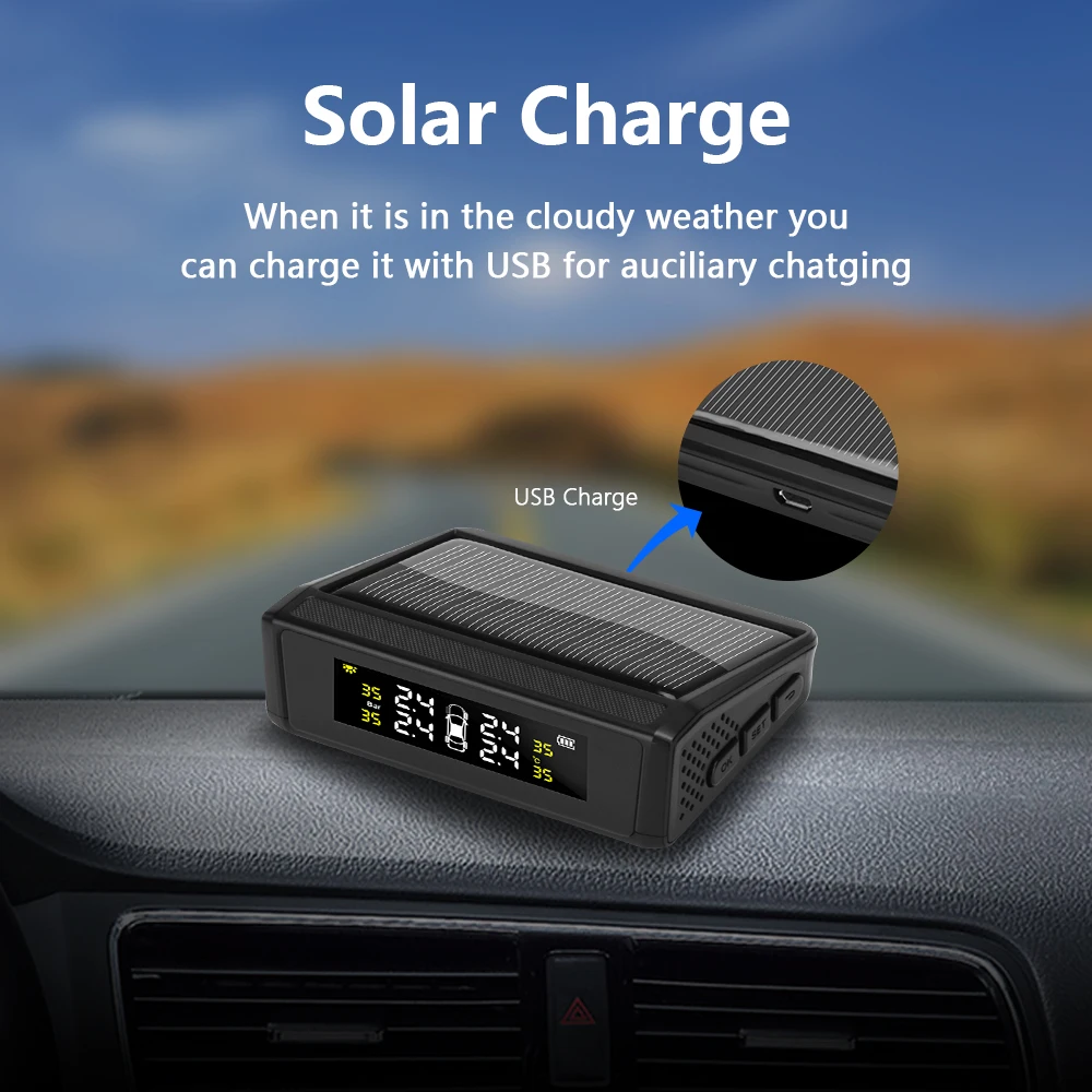 Vtopek Солнечная TPMS автомобильная система контроля давления в шинах Тестер